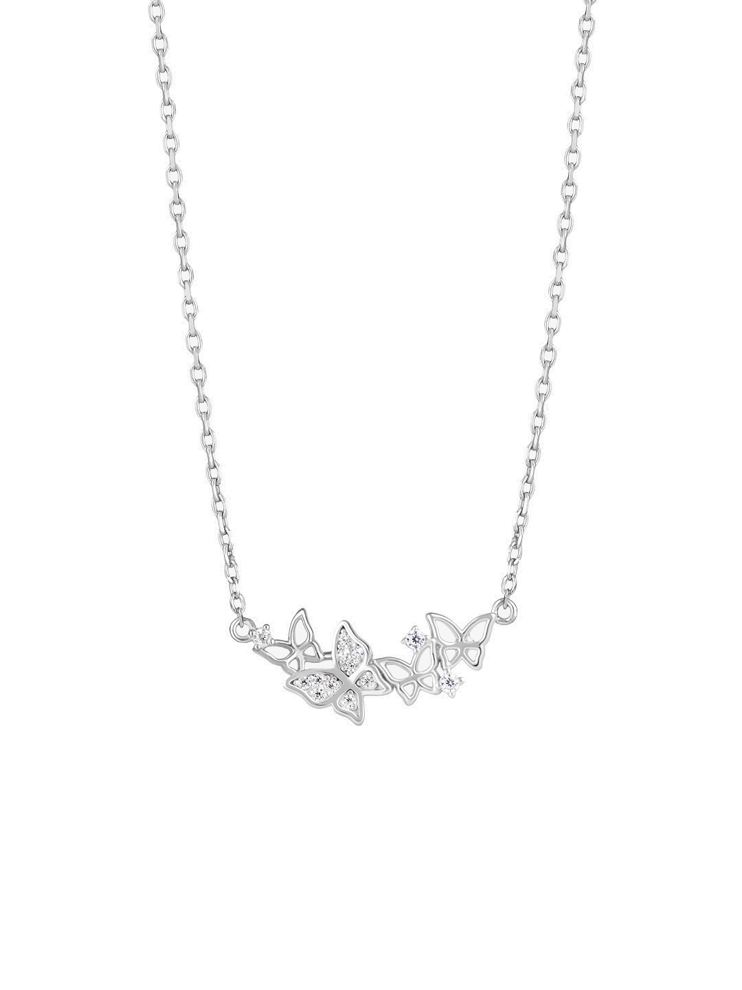 Preciosa Něžný stříbrný náhrdelník s motýlky Butterfly Waltz Candy 5398 00