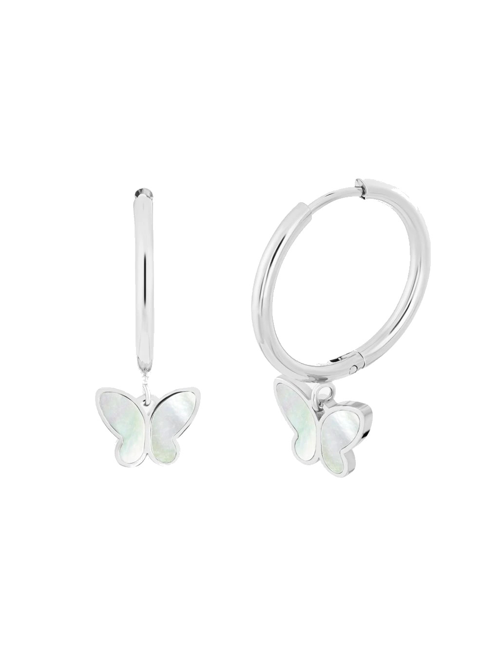 Preciosa Perleťové náušnice Motýlci Mother of Pearl Butterfly 7493 01