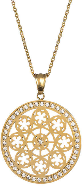Levně Preciosa Pozlacený náhrdelník s krystaly Rosette 7239P00