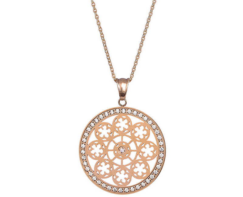 Preciosa Pozlacený náhrdelník s krystaly Rosette 7239P00
