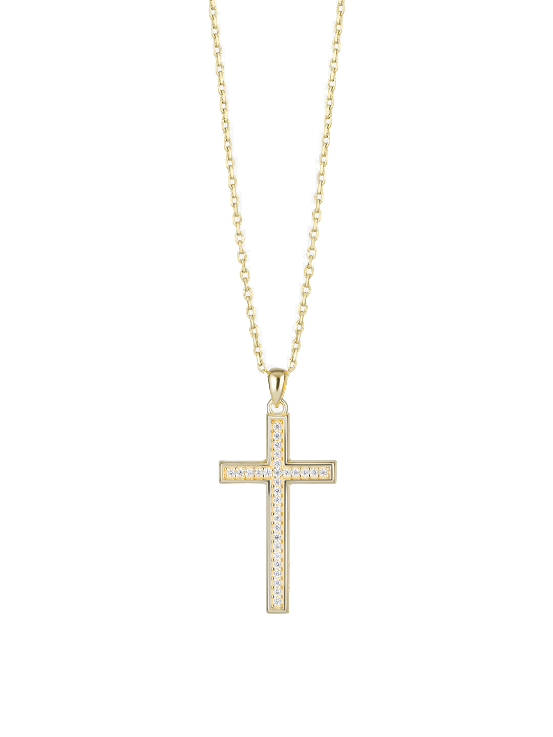 Preciosa Pozlacený náhrdelník s kubickou zirkonií Preciosa Cross Candy 5407Y00