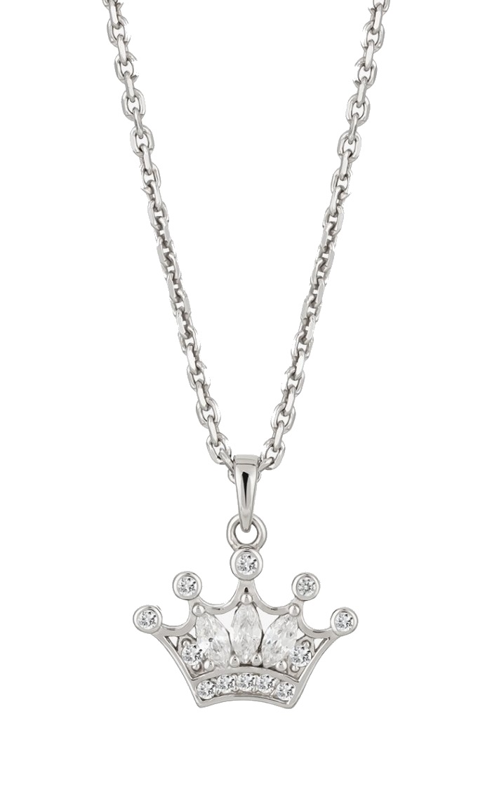 Preciosa Strieborný náhrdelník Korunka s kubickou zirkóniou Vienna 5378 00