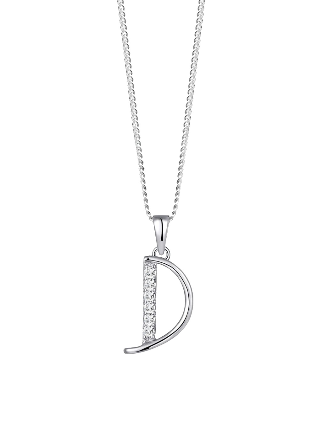 Levně Preciosa Stříbrný náhrdelník písmeno "D" 5380 00D (řetízek, přívěsek)
