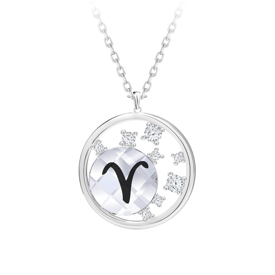 Preciosa Stříbrný náhrdelník s českým křišťálem Beran Sparkling Zodiac 6150 84 (řetízek, přívěsek)
