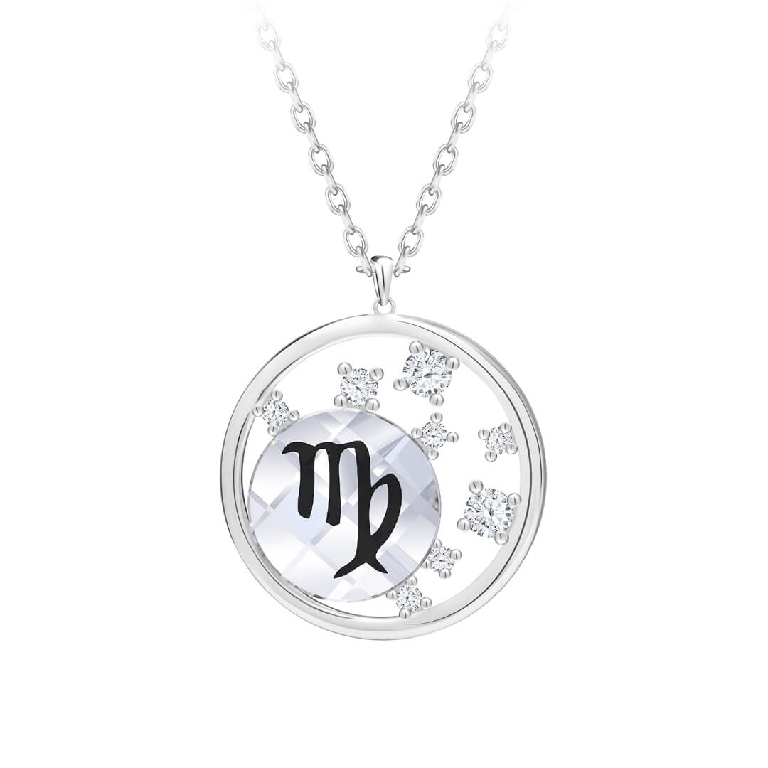 Preciosa Stříbrný náhrdelník s českým křišťálem Panna Sparkling Zodiac 6150 89 (řetízek, přívěsek)