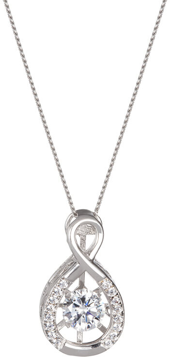 Preciosa Strieborný náhrdelník s kryštálmi Precision 5186 00 (retiazka, prívesok)