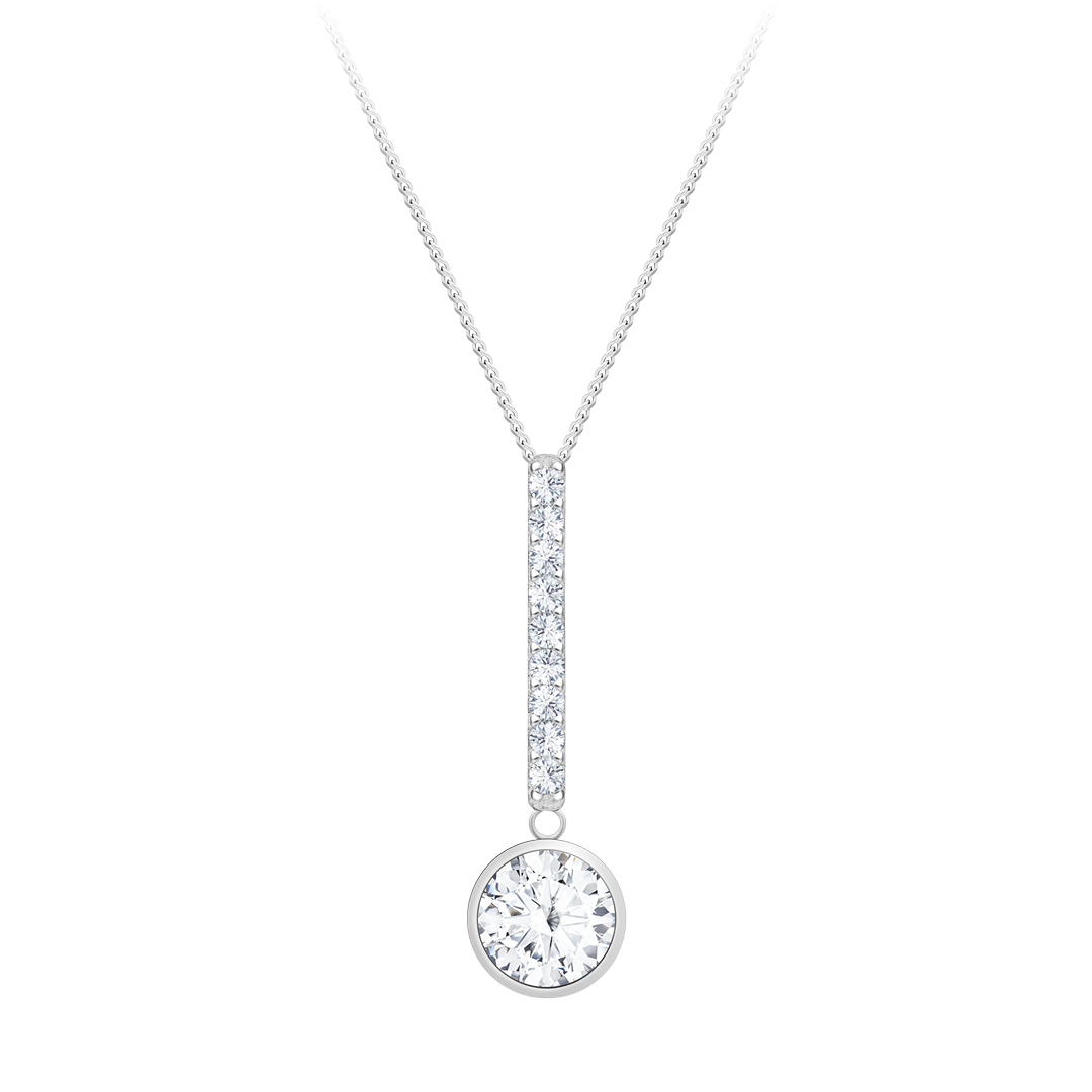 Preciosa Stříbrný náhrdelník s kubickou zirkonií Lucea 5296 00 (řetízek, přívěsek)