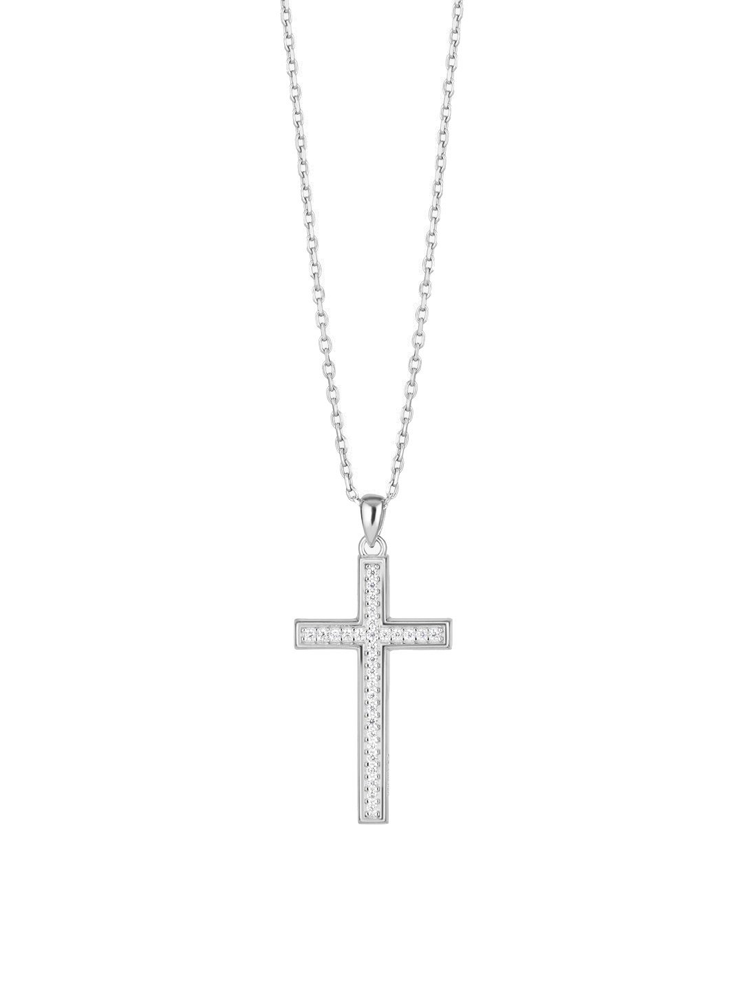 Preciosa Strieborný náhrdelník s kubickou zirkóniou Preciosa Cross Candy 5407 00