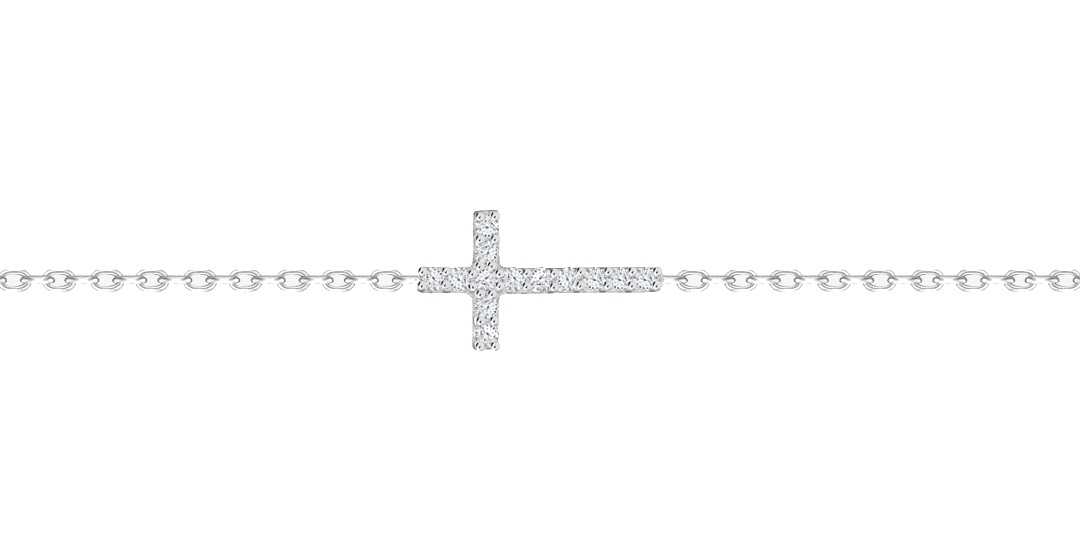 Preciosa Strieborný náramok Tender Cross s kubickou zirkóniou Preciosa 5338 00