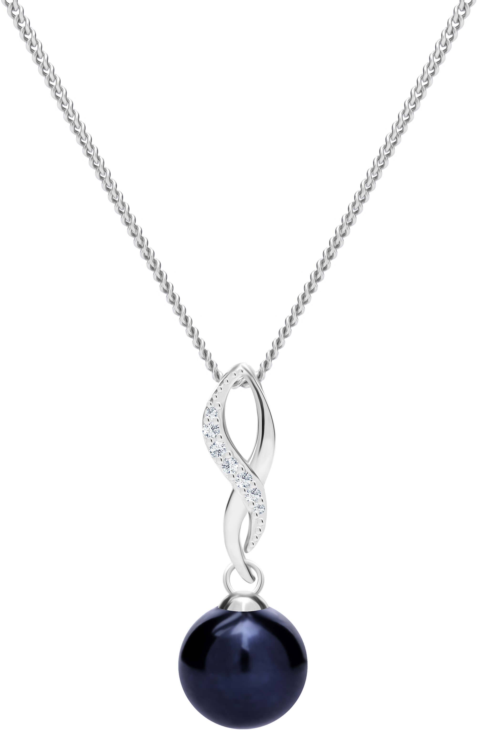 Preciosa Tajomný strieborný náhrdelník s pravou perlou Vanua 5304 20