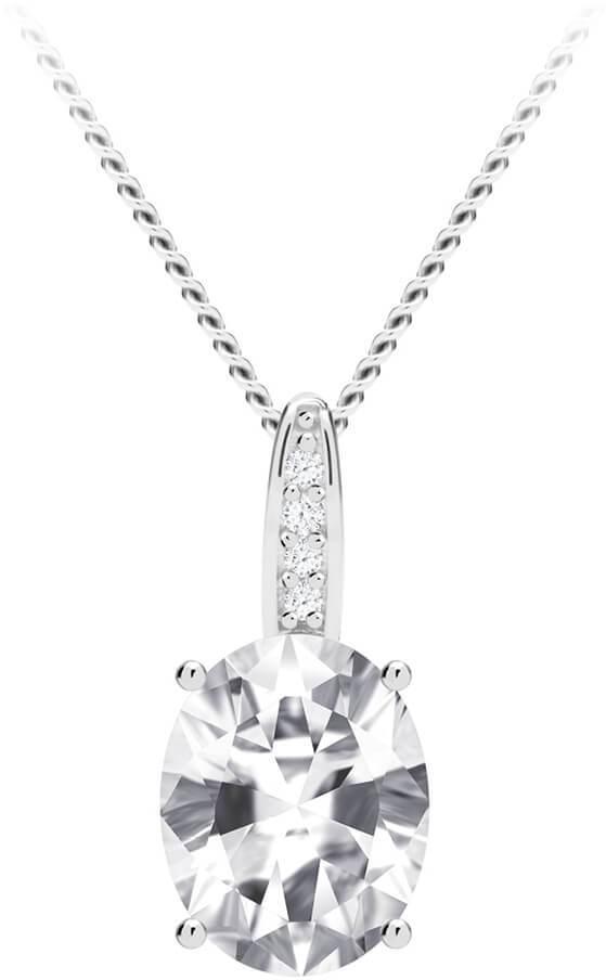 Preciosa Třpytivý stříbrný náhrdelník Tasmania s kubickou zirkonií Preciosa 5322 00 (řetízek, přívěsek)