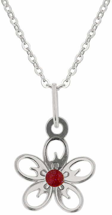 Praqia Dívčí stříbrný náhrdelník Jabloňový květ KO5103_BR030_40_RH (řetízek, přívěsek)