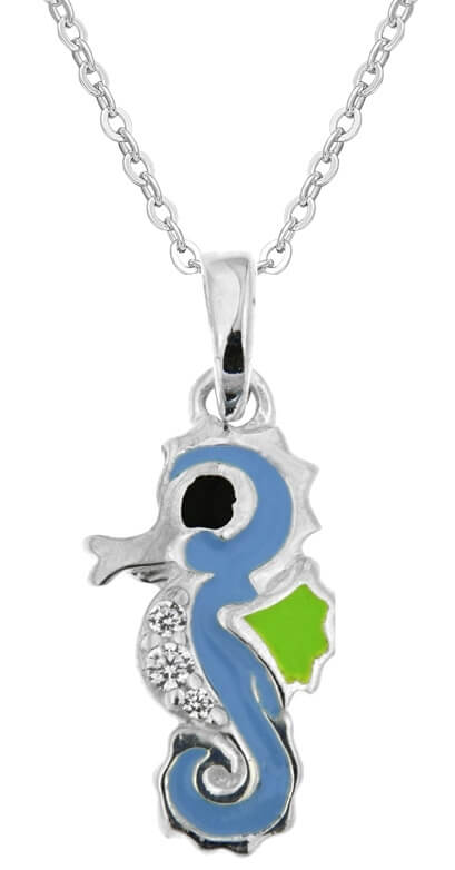 Praqia Dívčí stříbrný náhrdelník Mořský koník KO8088_BR030_40_RH (řetízek, přívěsek)