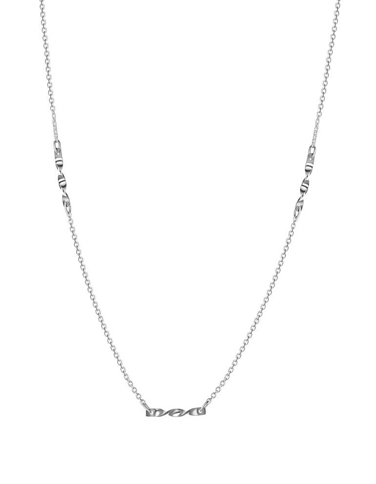 Praqia Stylový stříbrný náhrdelník Silver wave N6449_RH