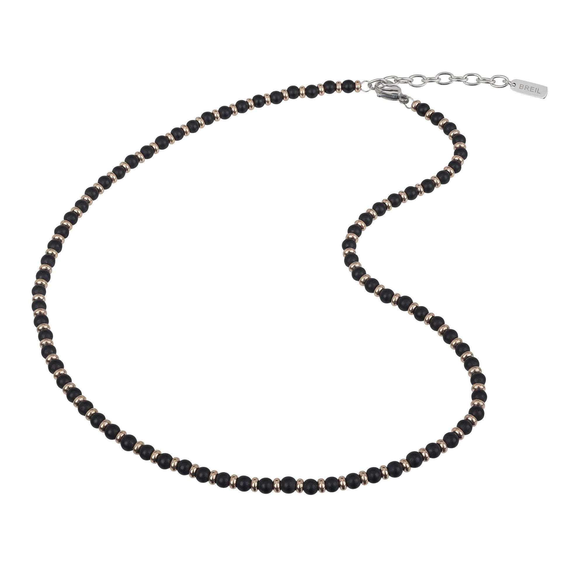 BREIL Korálkový náhrdelník pro muže Black Onyx TJ2410