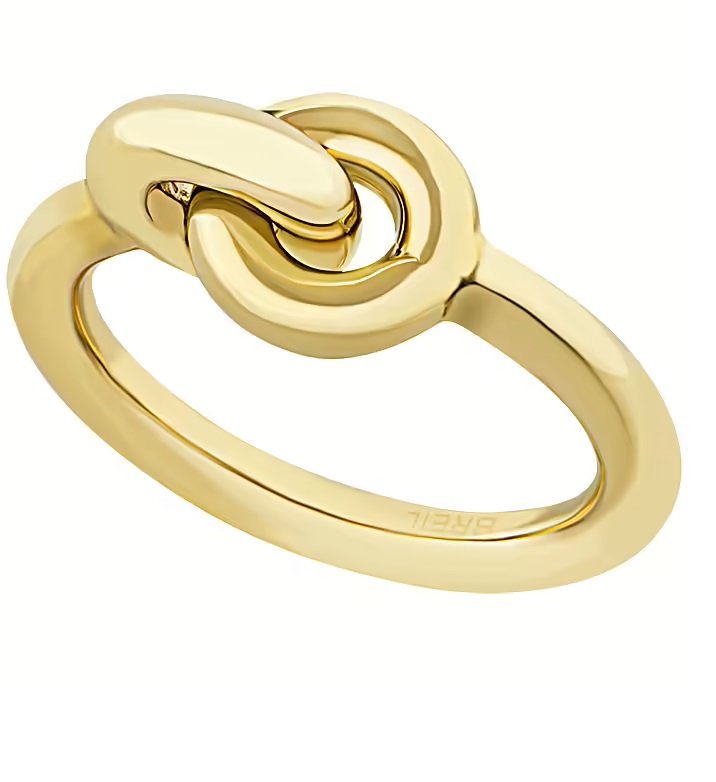 BREIL Minimalistický pozlacený prsten Tie Up TJ347 54 mm