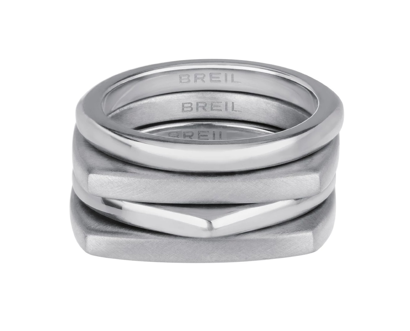 BREIL Moderná sada oceľových prsteňov New Tetra TJ301 56 mm