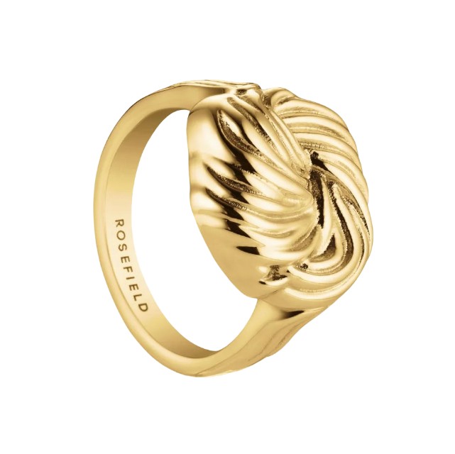 Rosefield Luxusní pozlacený prsten Uzel Statement JRSK 52 mm