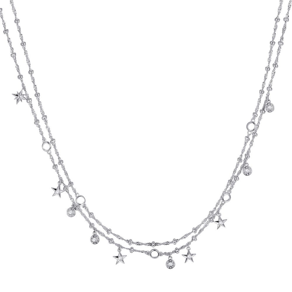 Rosato Dvojitý stříbrný náhrdelník Storie RZC019