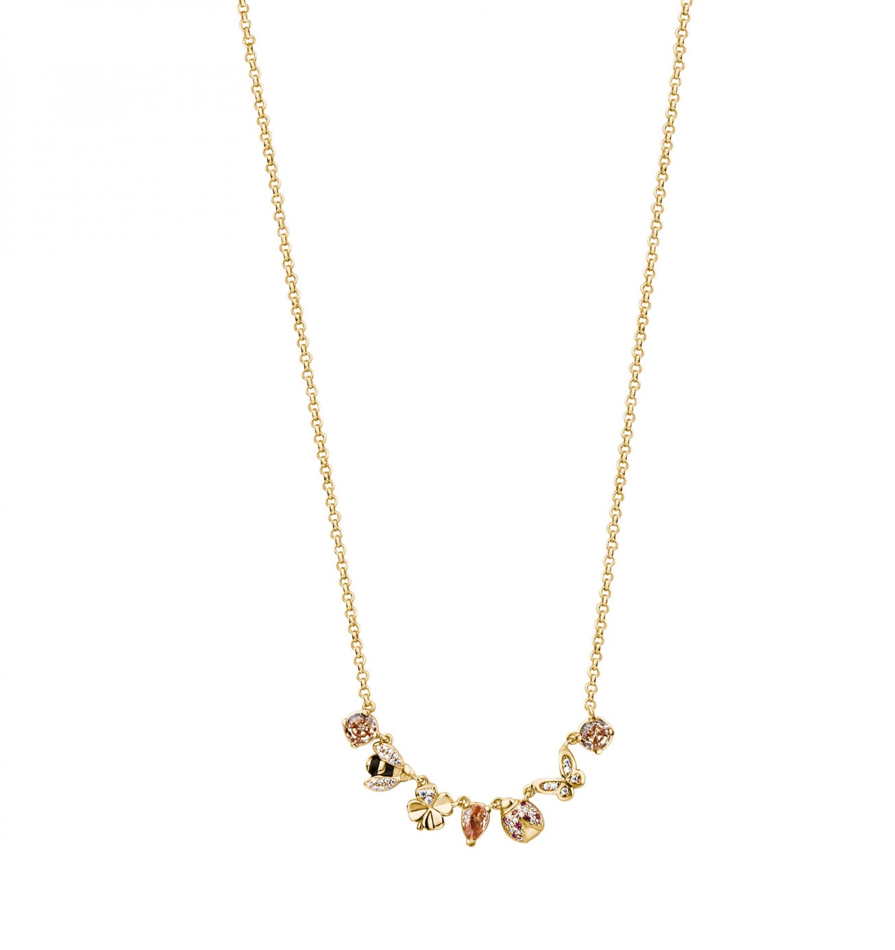 Rosato -  Hravý pozlacený náhrdelník s ozdobami Gaia RZGA08