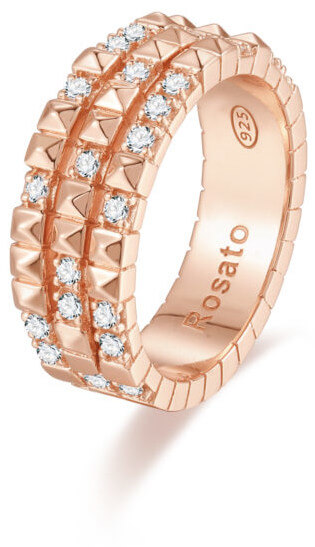 Rosato Originální bronzový prsten se zirkony Cubica RZA016 56 mm