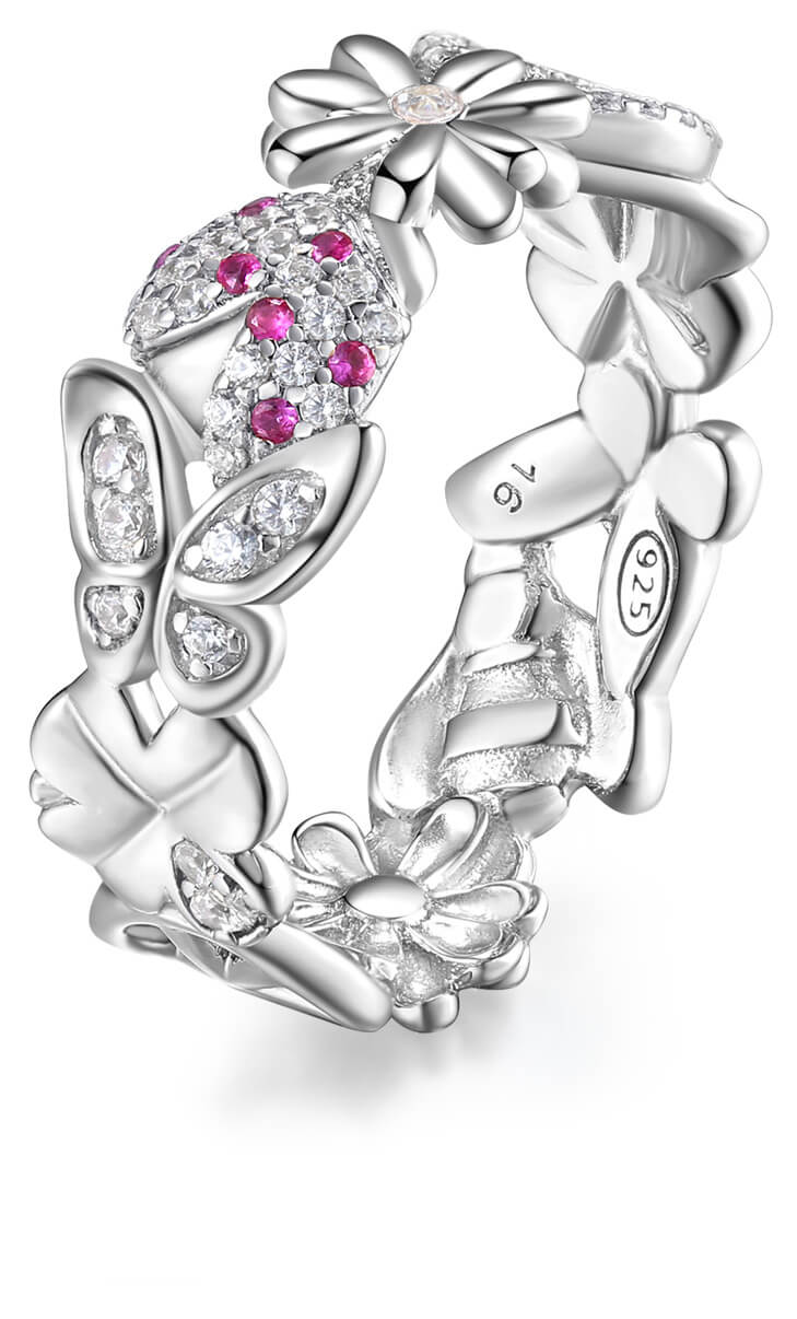 Rosato Prekrásny strieborný prsteň so zirkónmi Gaia RZGA31 58 mm