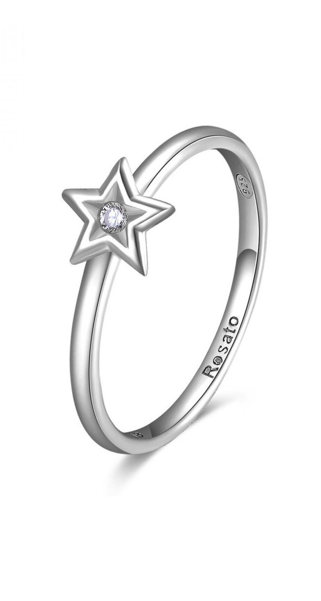 Rosato Půvabný stříbrný prsten s hvězdičkou Allegra RZA027 58 mm