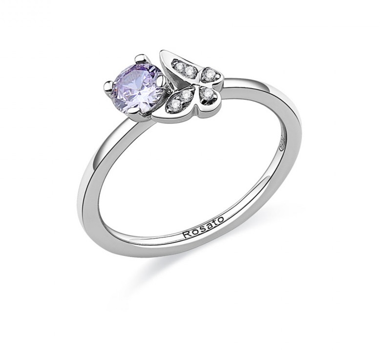 Rosato Slušivý stříbrný prsten s motýlkem Gaia RZGA40 56 mm