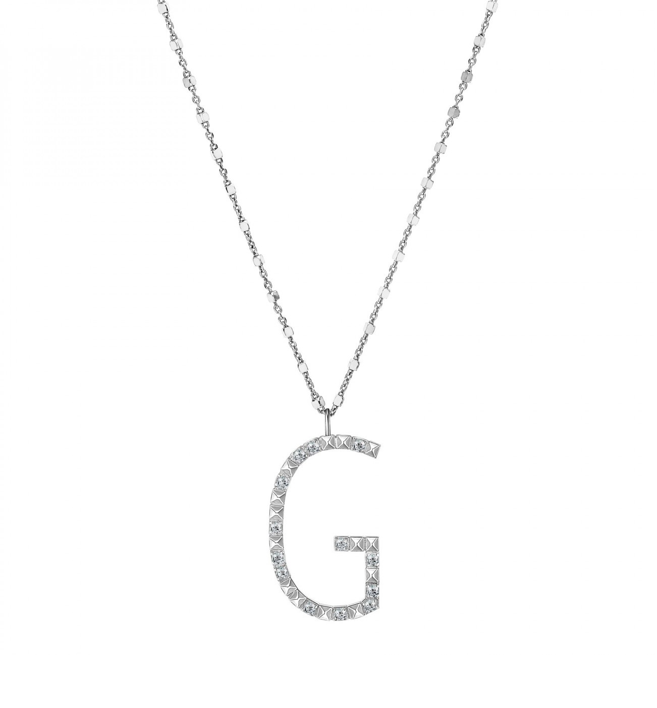 Rosato Strieborný náhrdelník s príveskom G Cubica RZCU07 (retiazka, prívesok)