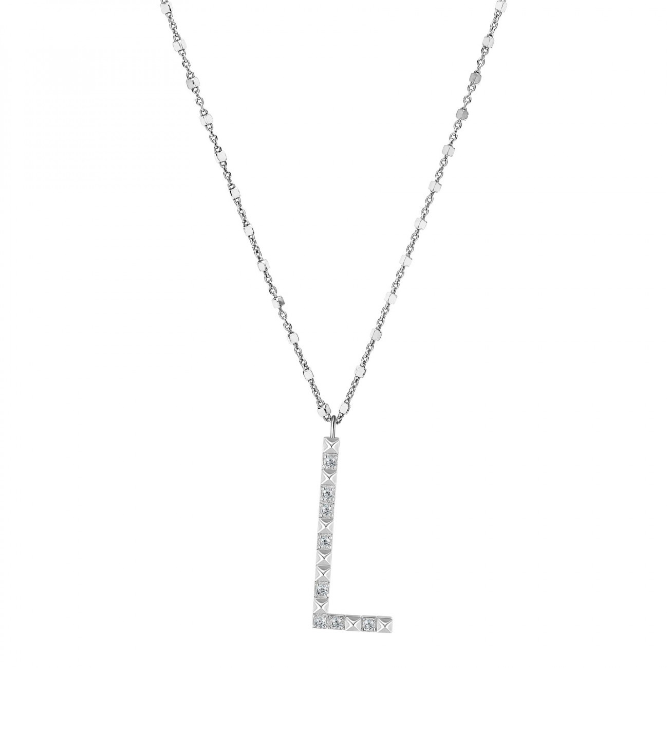 Rosato Stříbrný náhrdelník s přívěskem L Cubica RZCU12 (řetízek, přívěsek)