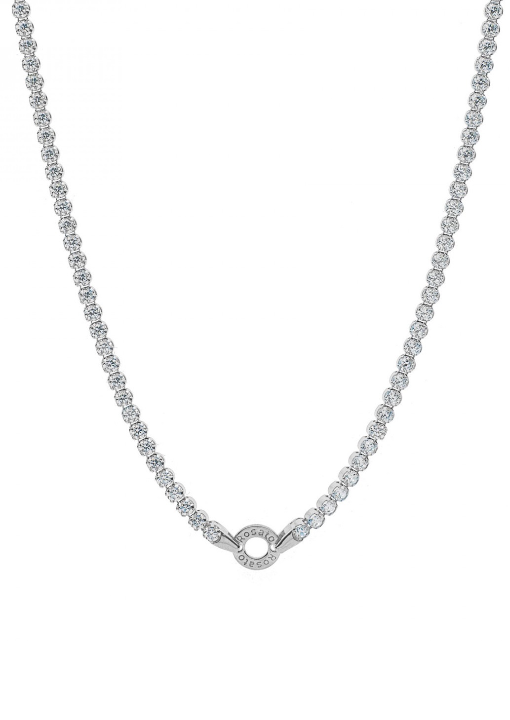 Rosato Třpytivý stříbrný náhrdelník s kroužkem na přívěsky Storie RZC052