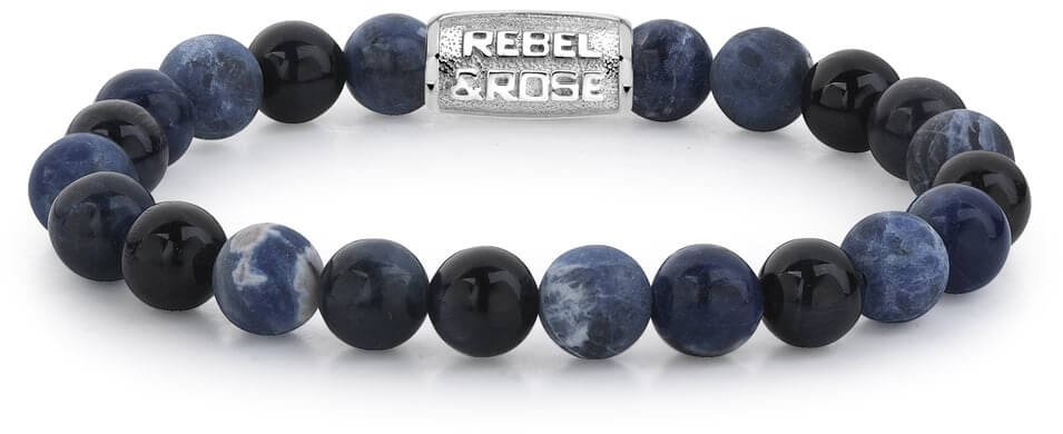 Rebel&Rose Korálkový náramek Blue Rocks RR-80045-S 19 cm - L