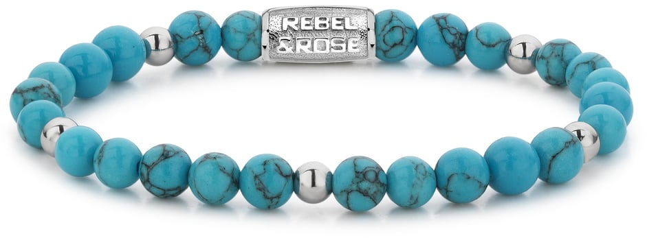 Rebel&Rose Korálkový náramek Turquoise Delight RR-60075-S 15 cm - XS