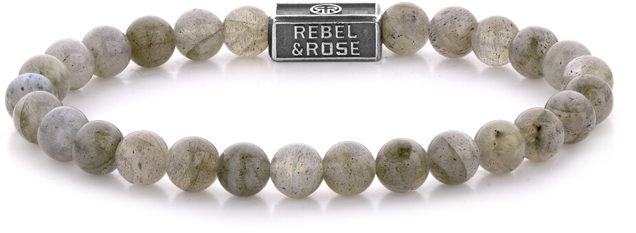 Rebel&Rose Strieborný obrúbený náramok Labradorite Shield RR-6S005-S 20 cm - L+