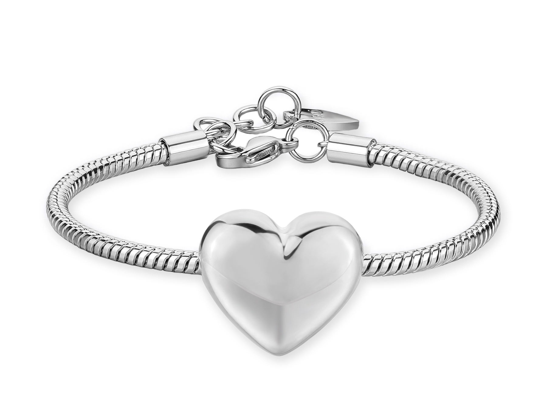 S'Agapõ Pôvabný oceľový náramok so srdiečkom Stellar SSE59
