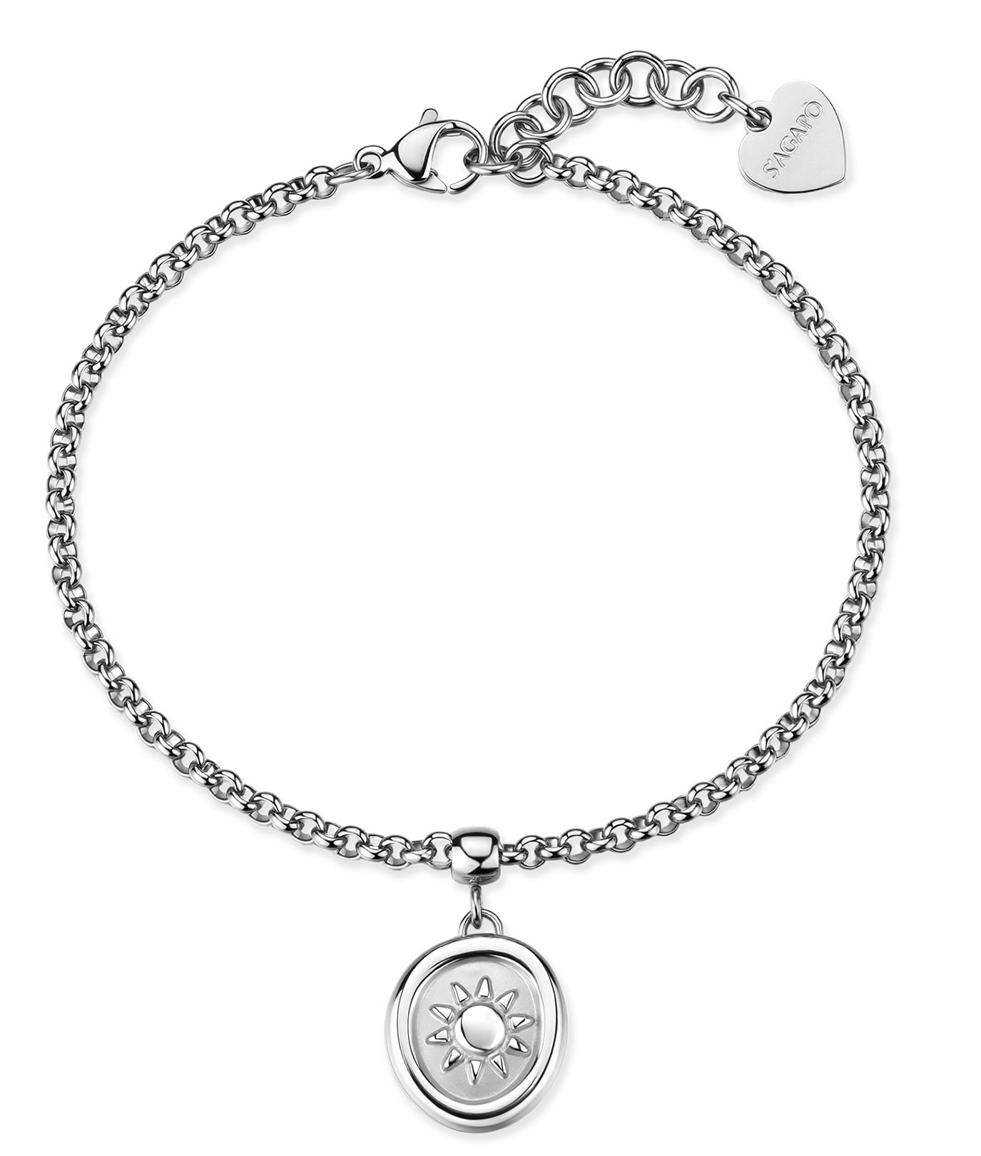 S'Agapõ Dámsky oceľový náramok Rolo Slnko Feelings SFE48