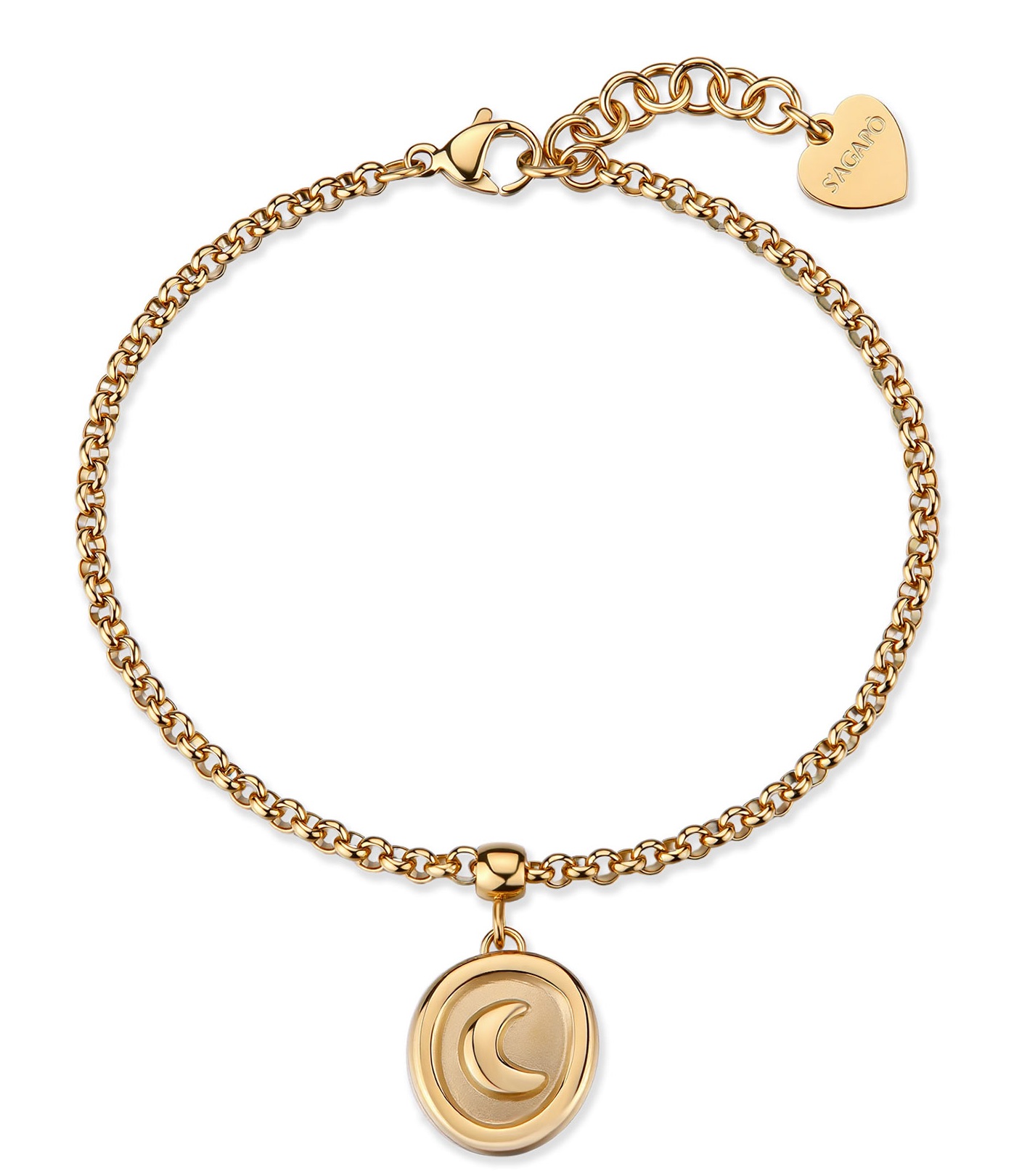 S'Agapõ Dámsky pozlátený náramok Rolo Mesiac Feelings SFE47