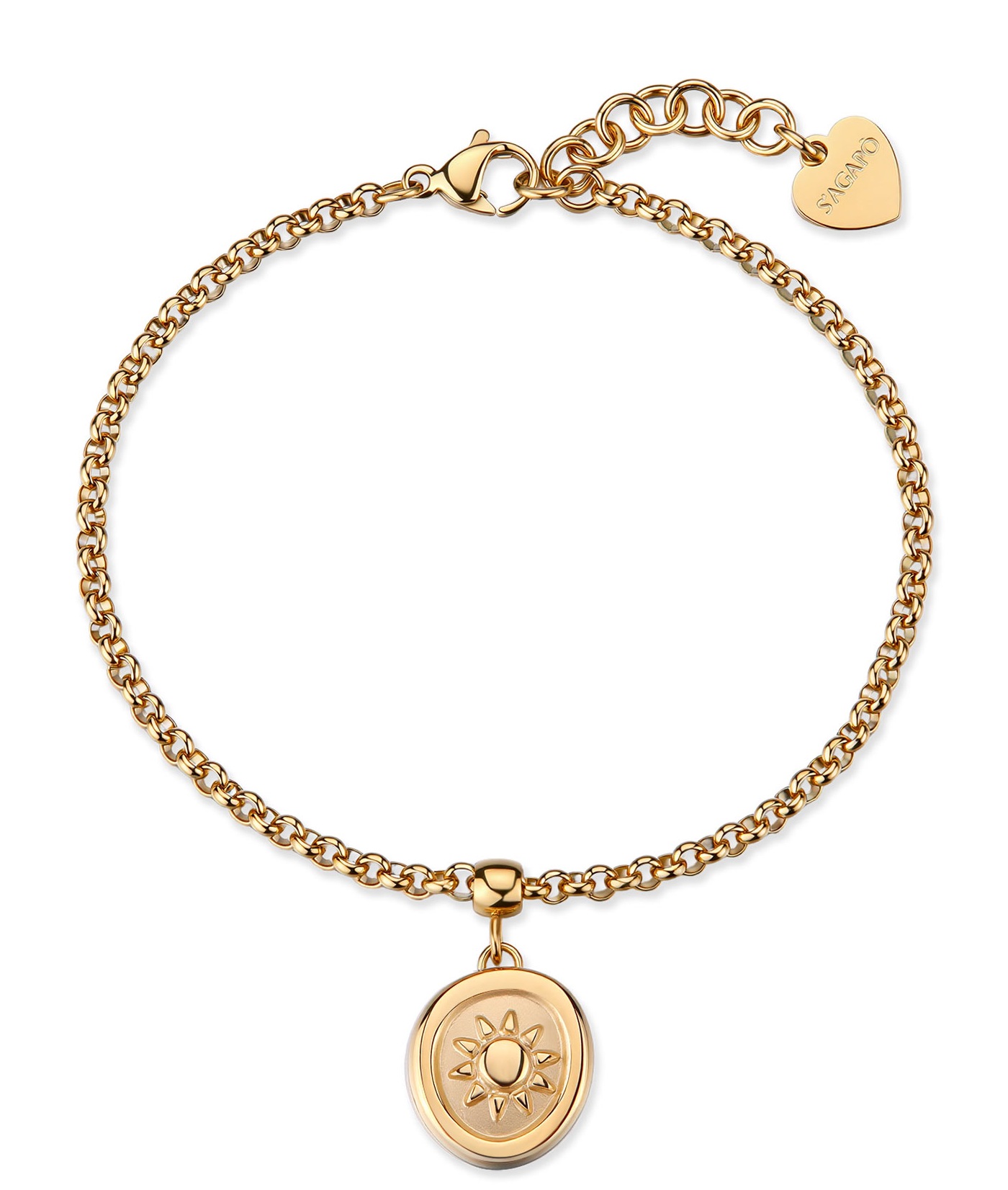 S'Agapõ Dámsky pozlátený náramok Rolo Slnko Feelings SFE49