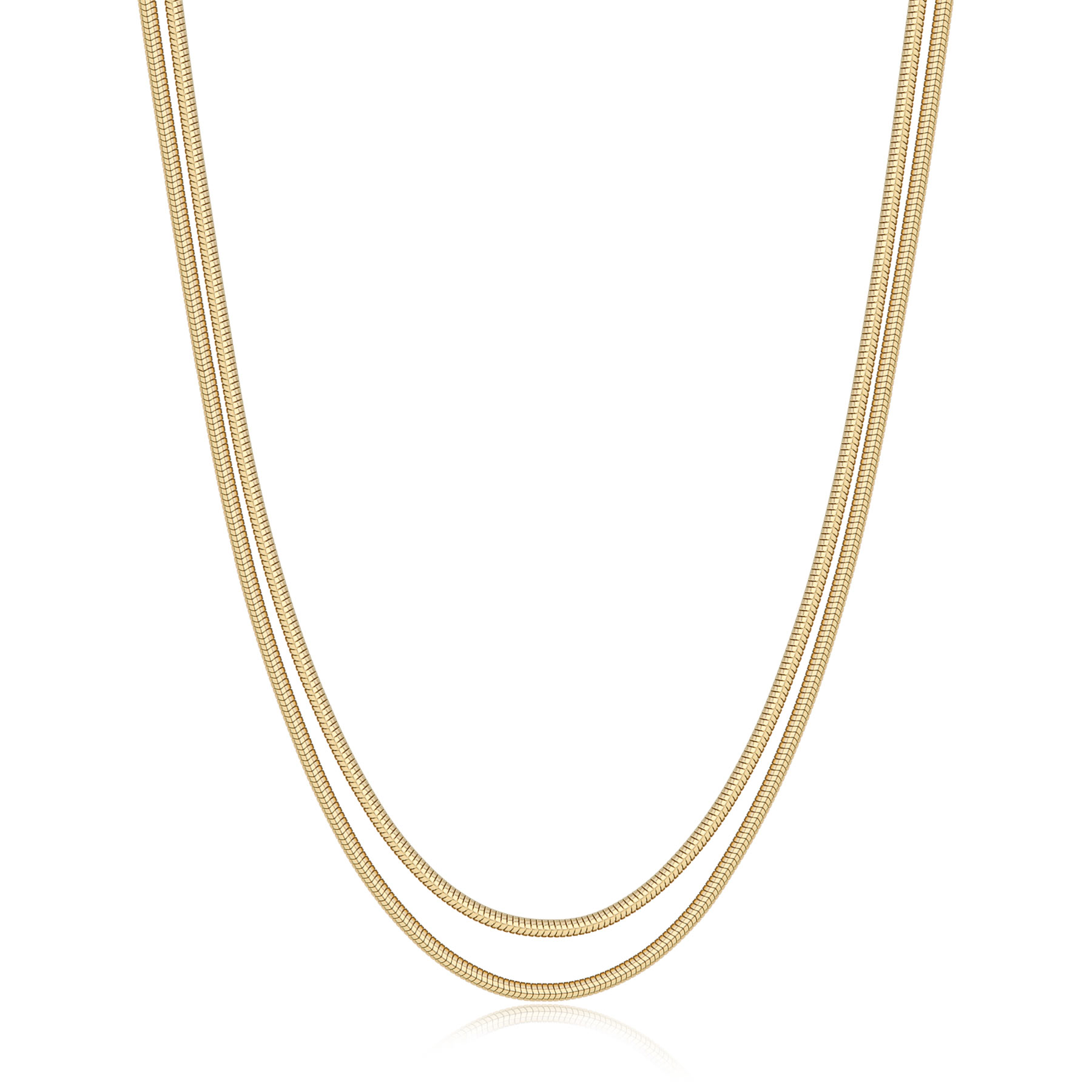 S'Agapõ Dvojitý pozlátený náhrdelník Hádok Chunky SHK111