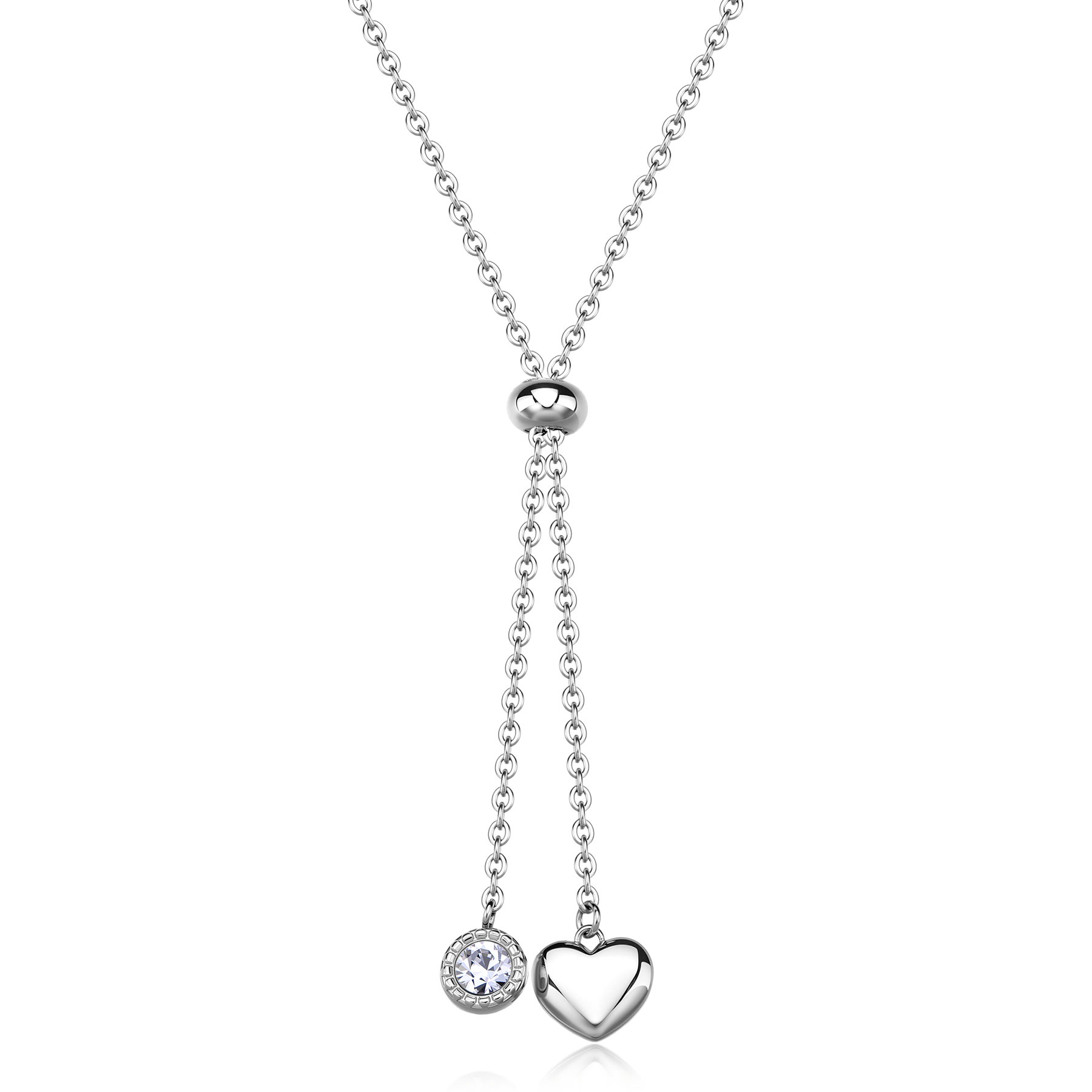 S'Agapõ Romantický náhrdelník z ocele Aurora SAR59