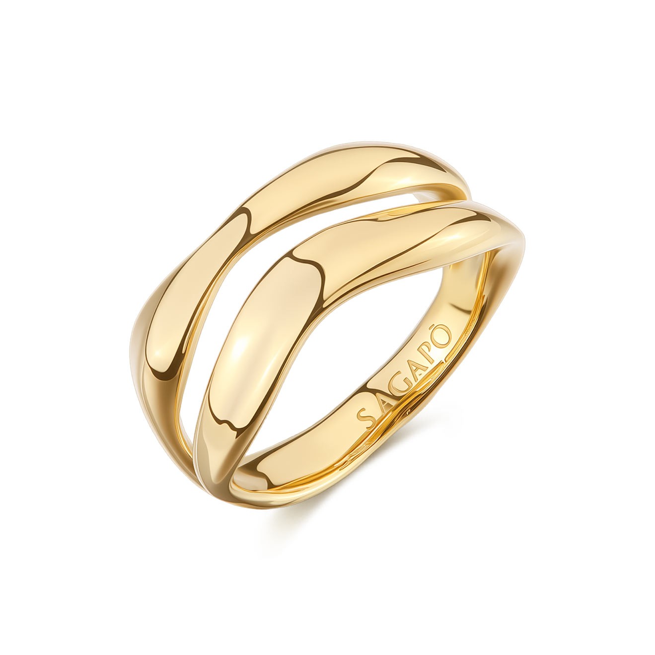 S'Agapõ Elegantný prsteň z pozlátenej ocele Emotion SMO32 52 mm