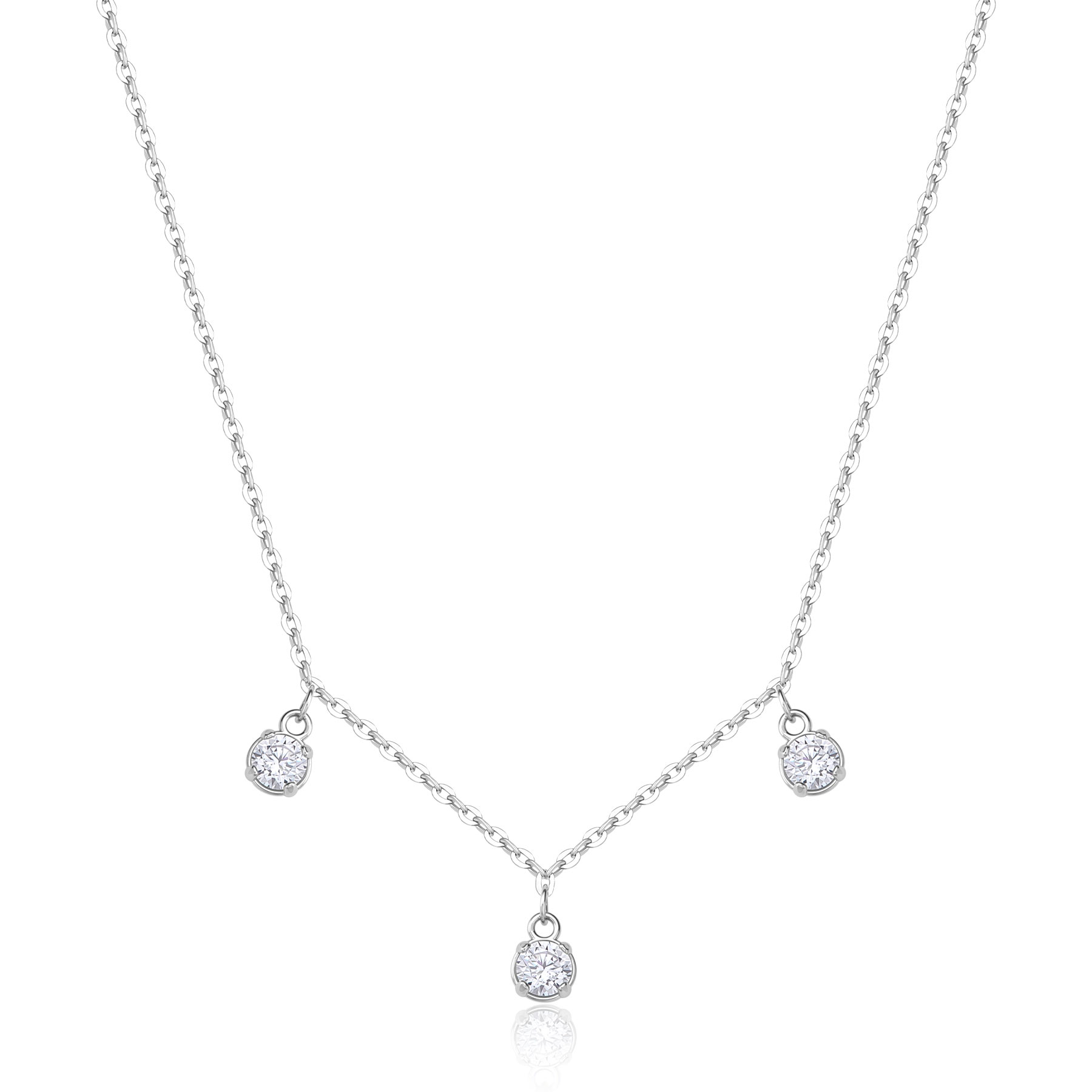 S'Agapõ Oceľový náhrdelník s kubickými zirkónmi Dazzly SDZ141