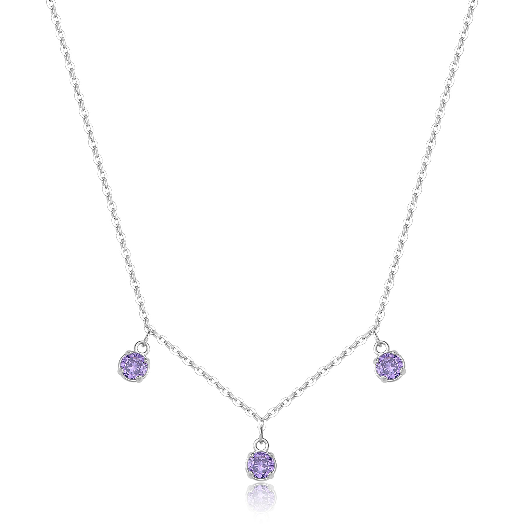 S'Agapõ Oceľový náhrdelník s kubickými zirkónmi Dazzly SDZ142