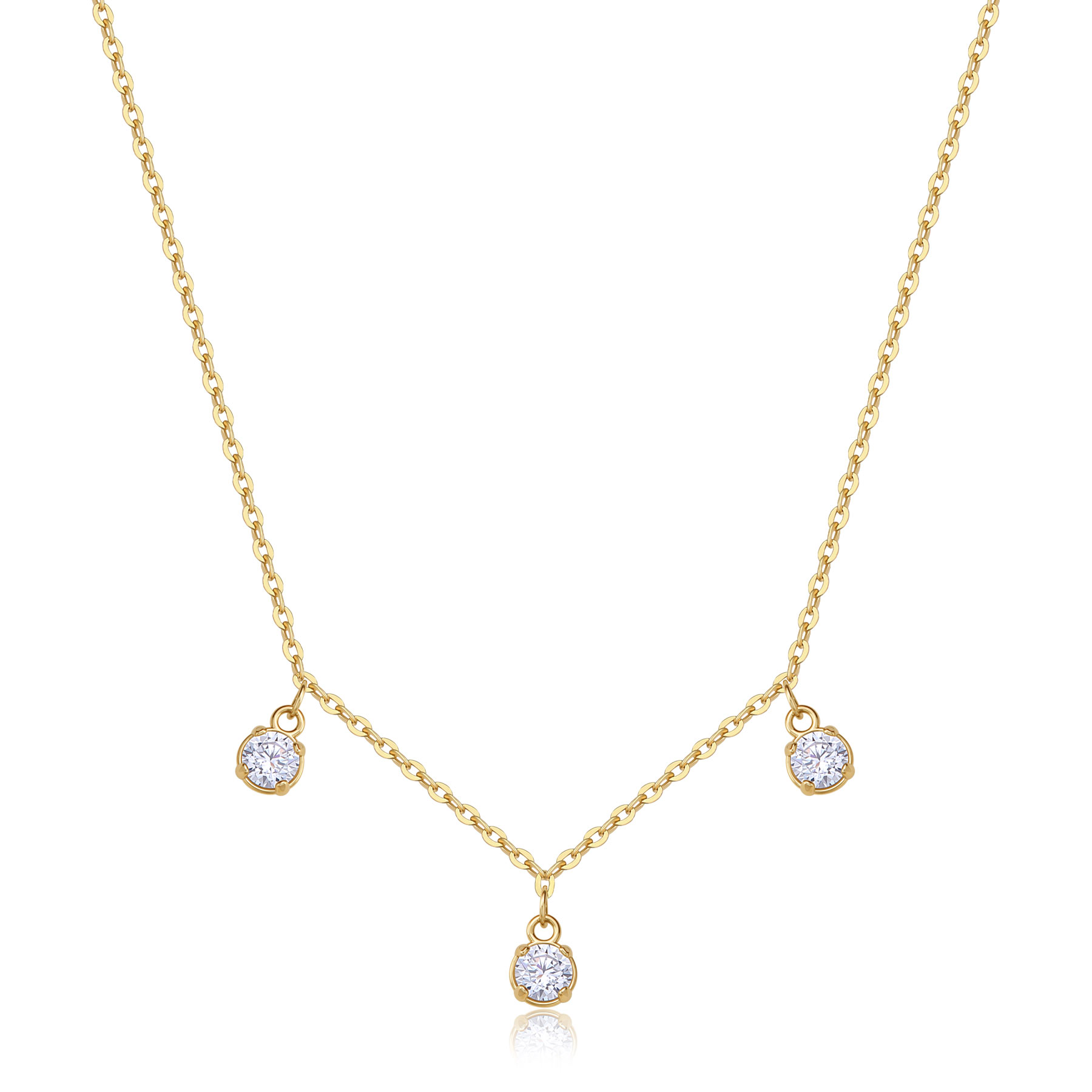 S'Agapõ Pozlátený náhrdelník s kubickými zirkónmi Dazzly SDZ145