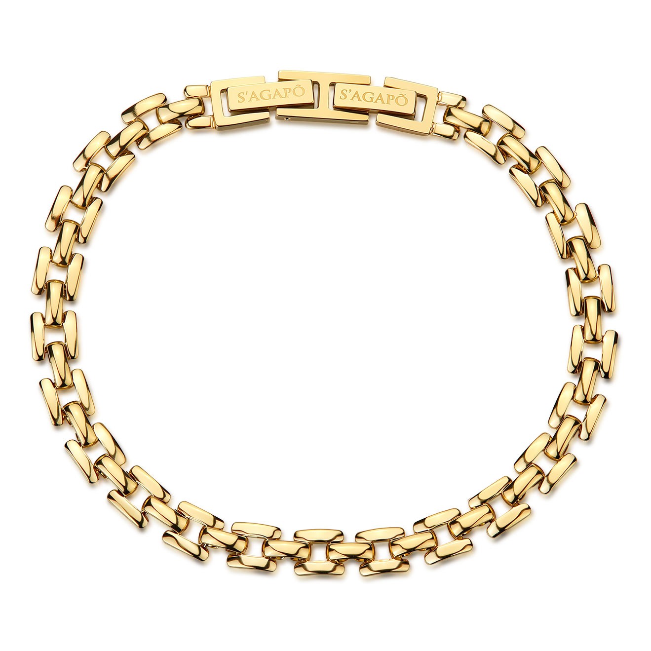 S'Agapõ Moderný pozlátený náramok Ripple SRP98
