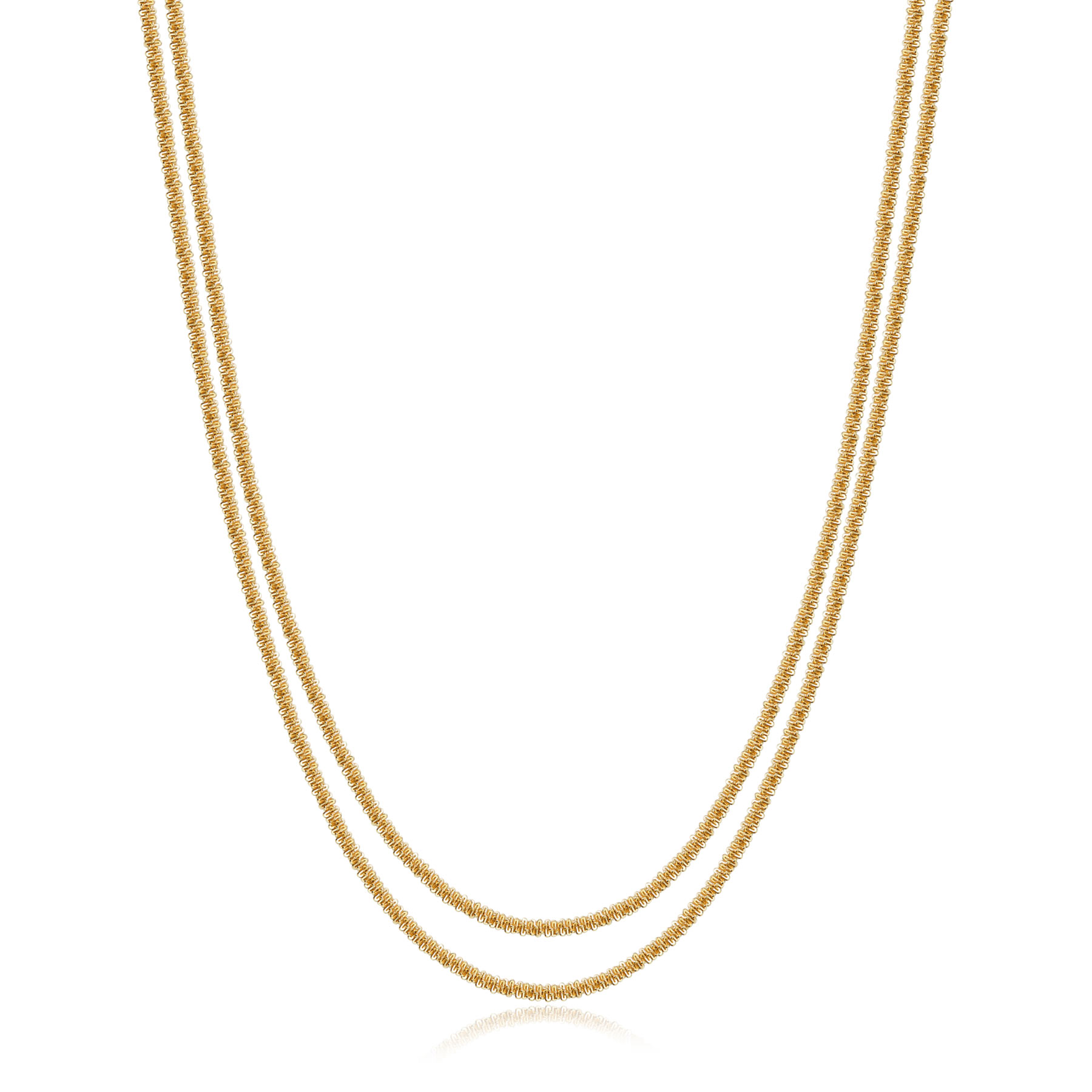 S'Agapõ Nádherný pozlátený dvojitý náhrdelník Chunky SHK105