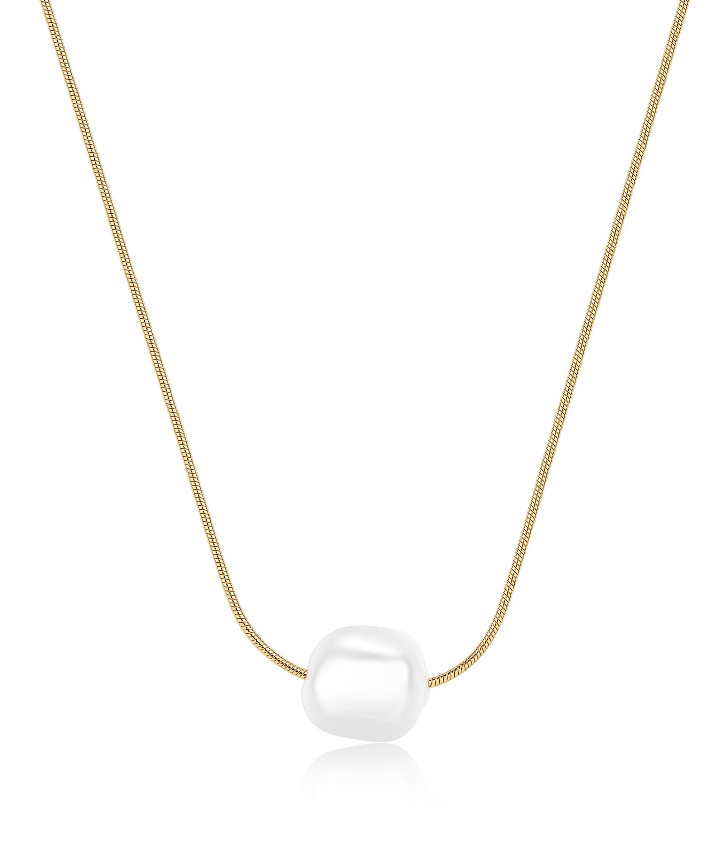 S'Agapõ Nežný pozlátený náhrdelník s perlou Shell Wisdom SWI40