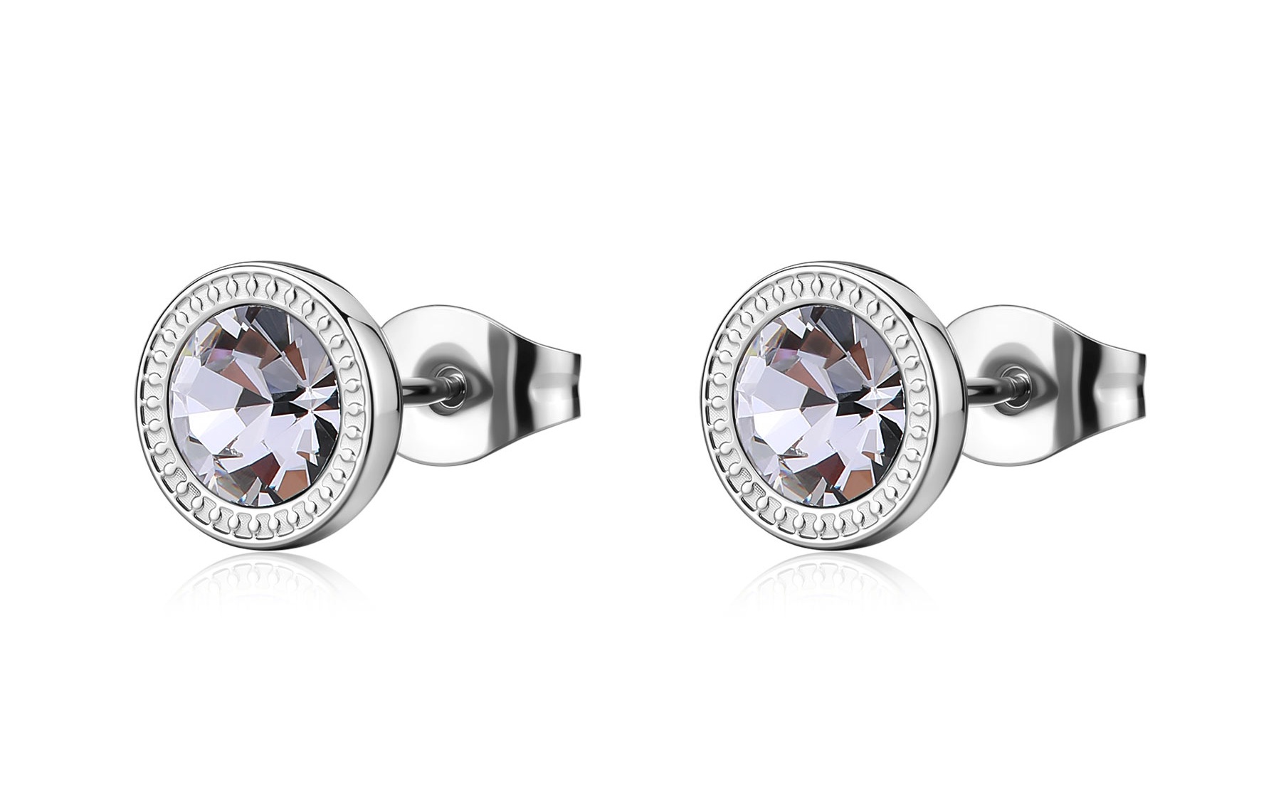 S'Agapõ Oceľové kôstky s čírym kryštálom Lucky Light SKT63