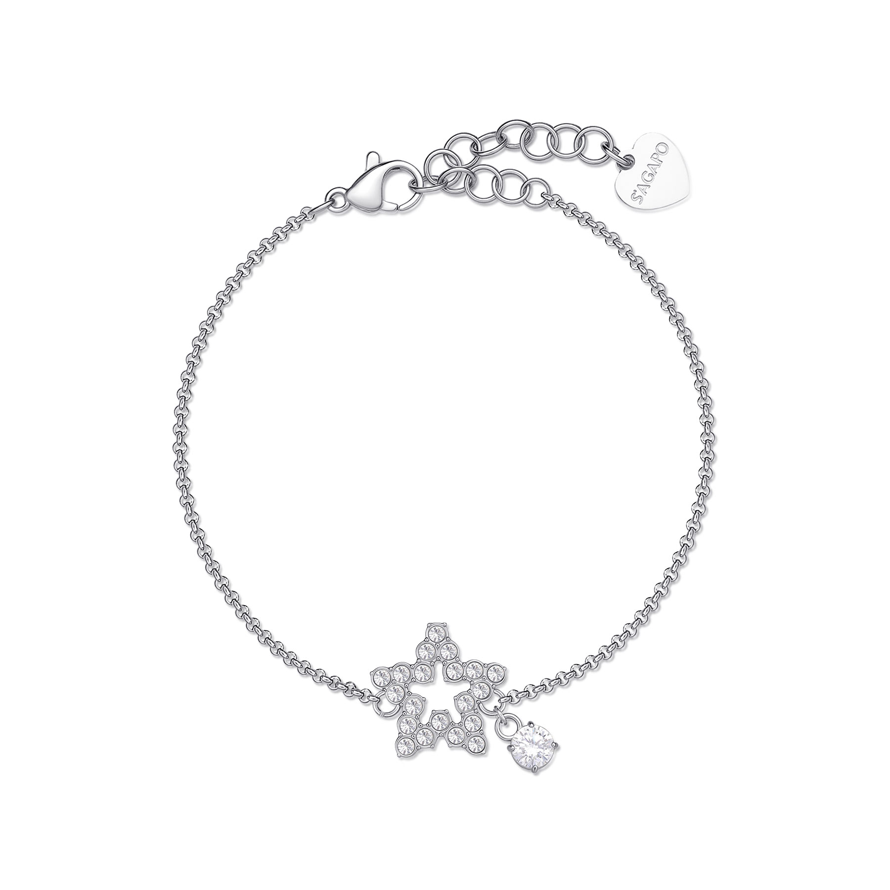 S'Agapõ Okouzlující náramek Hvězdička s krystaly Twinkle SWN15