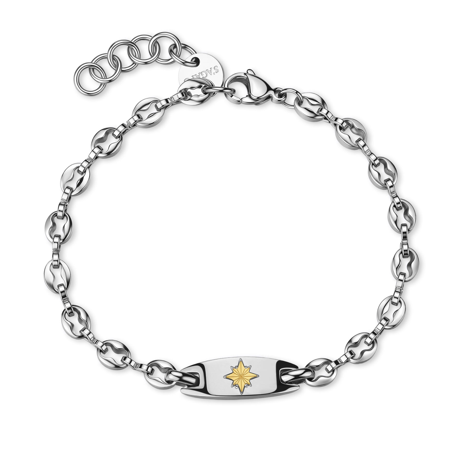 S'Agapõ Pánsky oceľový bicolor náramok Veterná ružica Titan STI23